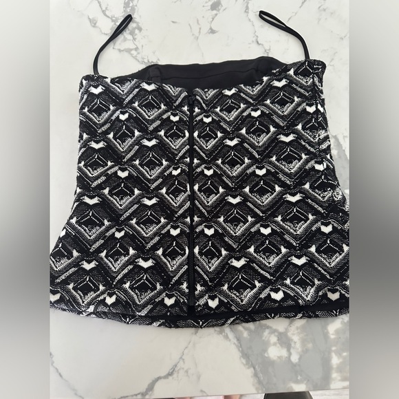 WHBM White House Black Market Black & White Graphic Print Bustier Size 6 - Picture 5 of 6